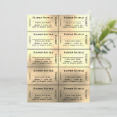 金ゴールドおむつラッフルチケット 招待状 (スタンド正面)