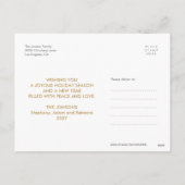 金ゴールドおもしろいピースラブジョイ写真はがきモダン シーズンポストカード (裏面)