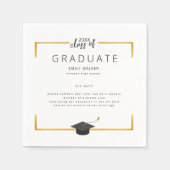 金ゴールドおもしろいファクト卒業パーティーのナプキン スタンダードカクテルナプキン (正面)