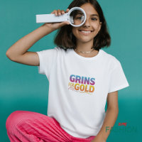 金ゴールドおもしろいTシャツ用グリン
