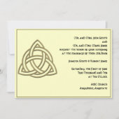 金ゴールドおよびアイボリーの結婚式招待状のケルト結び目模様 招待状 (正面)