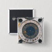 金ゴールドおよびエナメルの文字盤、Ma始まるデザイン 缶バッジ (正面&裏面)