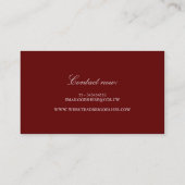 金ゴールドおよびエレガントなバーガンディの紅葉 名刺 (裏面)