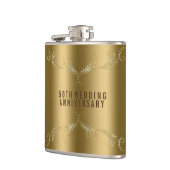 金ゴールドおよびグリッターフローラフレームの金ゴールド フラスク (左)