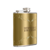 金ゴールドおよびグリッターフローラフレームの金ゴールド フラスク (右)