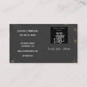 金ゴールドおよびグレーホームおよびオフィスのクリーニングサービス 名刺 (裏面)