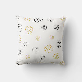 金ゴールドおよびグレー抽象芸術スターバストパターン クッション