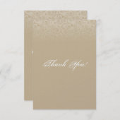 金ゴールドおよびシャンペンの渦巻は感謝していしています サンキューカード (正面/裏面)