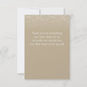 金ゴールドおよびシャンペンの渦巻は感謝していしています サンキューカード (裏面)