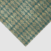 金ゴールドおよびターコイズヴィンテージパターン 薄葉紙 (詳細)