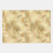 金ゴールドおよびティール（緑がかった色）アールデコデザインパターン ラッピングペーパーシート (正面3)