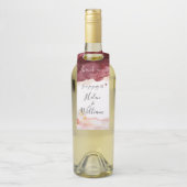 金ゴールドおよびバーガンディの水彩画 ボトルネックタグ (ボトル)