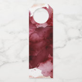 金ゴールドおよびバーガンディの水彩画 ボトルネックタグ (裏面)