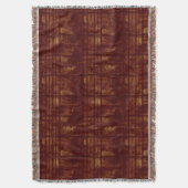 金ゴールドおよびバーガンディの汚いラインはおよびはねかけます スローブランケット (正面縦)