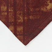 金ゴールドおよびバーガンディの汚いラインはおよびはねかけます フリースブランケット (角)