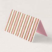 金ゴールドおよびピンクのストライプのなベーカリーによって折られる名刺 名刺 (裏面)