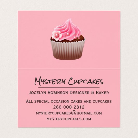 金ゴールドおよびピンクのストライプのなベーカリーによって折られる名刺 名刺 (内部フラット)