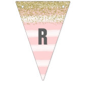 金ゴールドおよびピンクのブライダルシャワーの旗 バンティングフラッグ (第3の旗)