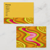 金ゴールドおよびピンクの抽象芸術 名刺 (正面/裏面)