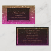 金ゴールドおよびピンクの輝きの名刺 名刺 (正面/裏面)