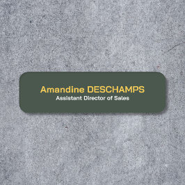 金ゴールドおよびフォレストの緑の従業員名タグ 名札