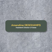 金ゴールドおよびフォレストの緑の従業員名タグ 名札