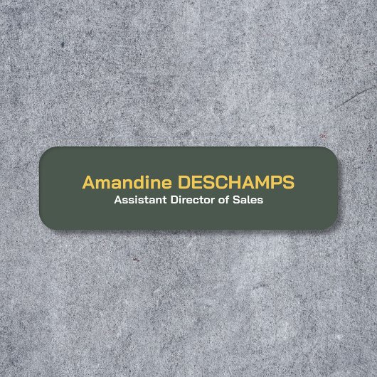 金ゴールドおよびフォレストの緑の従業員名タグ 名札