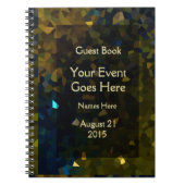 金ゴールドおよびブラウンの水晶来客名簿 ノートブック (正面)