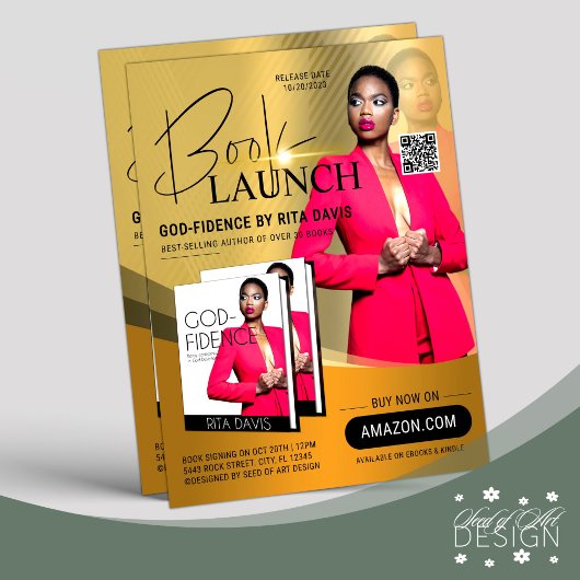 金ゴールドおよびブラックプロフェッショナルブックの発売リリース広告 チラシ