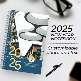 金ゴールドおよびブルー企業のビジネスエグゼクティブスパイラル ノートブック