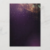 金ゴールドおよびプラム紫色夜結婚式情報 エンクロージャーカード (裏面)