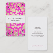 金ゴールドおよびホットピンク紙吹雪美しいサロン 名刺 (正面/裏面)