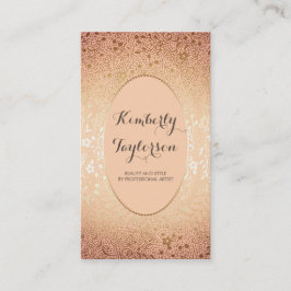 金ゴールドおよびモモの花のエレガントなヴィンテージけれどもモダン 名刺