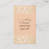 金ゴールドおよびモモの花のエレガントなヴィンテージけれどもモダン 名刺 (裏面)