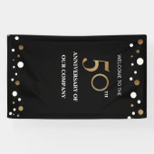 金ゴールドおよび企業のな黒第50記念日 横断幕 (横)