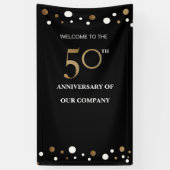 金ゴールドおよび企業のな黒第50記念日 横断幕 (縦)