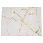 金ゴールドおよび大理石 ラージペーパーバッグ (正面)