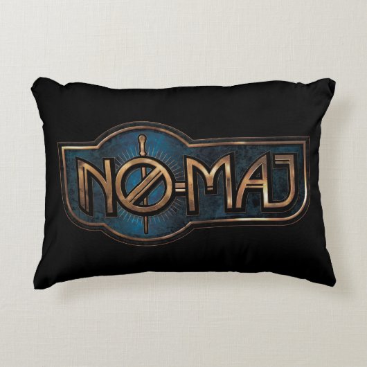 金ゴールドおよび大理石NO-MAJ™バッジ アクセントクッション (正面)