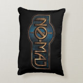 金ゴールドおよび大理石NO-MAJ™バッジ アクセントクッション (裏面(縦))