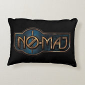 金ゴールドおよび大理石NO-MAJ™バッジ アクセントクッション (裏面)