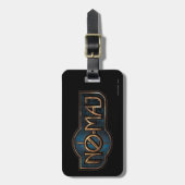 金ゴールドおよび大理石NO-MAJ™バッジ ラゲッジタグ (正面縦)