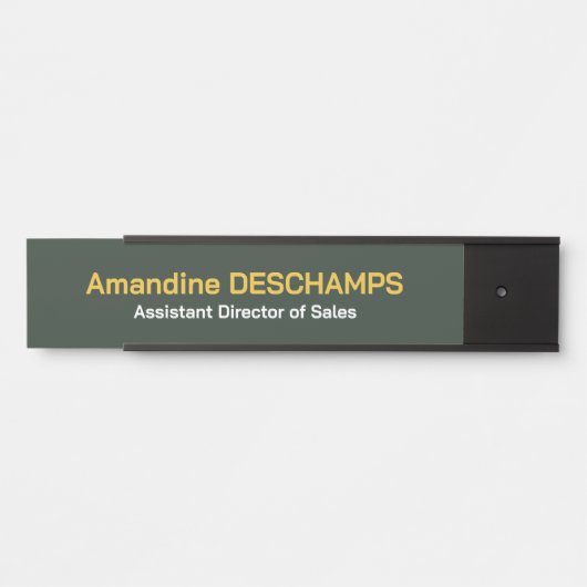 金ゴールドおよび森林緑の従業員オフィスのドアサイン サインプレート (正面)