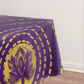 金ゴールドおよび濃紫色のはすの花 テーブルクロス (インサイチュ)