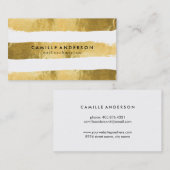 金ゴールドおよび白いネイリストの名刺 名刺 (正面/裏面)