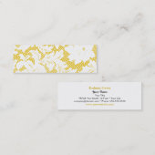 金ゴールドおよび白いレースの細い名刺のテンプレート スキニー名刺 (正面/裏面)