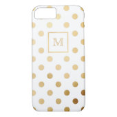 金ゴールドおよび白い水玉模様の電話箱 Case-Mate iPhoneケース (裏面)