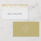 金ゴールドおよび白い紙吹雪の名刺 名刺 (正面/裏面)