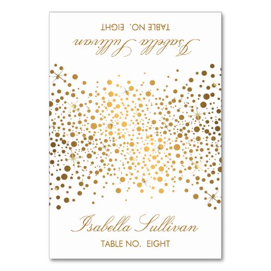 金ゴールドおよび白い紙吹雪の点|の座席表 テーブルナンバー (正面)