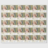 金ゴールドおよび白い、卒業生の帽子、写真の卒業 ラッピングペーパー (フラット)