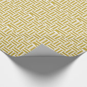 金ゴールドおよび白いTの織り方 ラッピングペーパー (角)